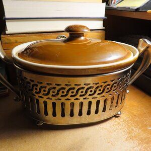 Vintage Royal Rochester Covered Dish With Stand